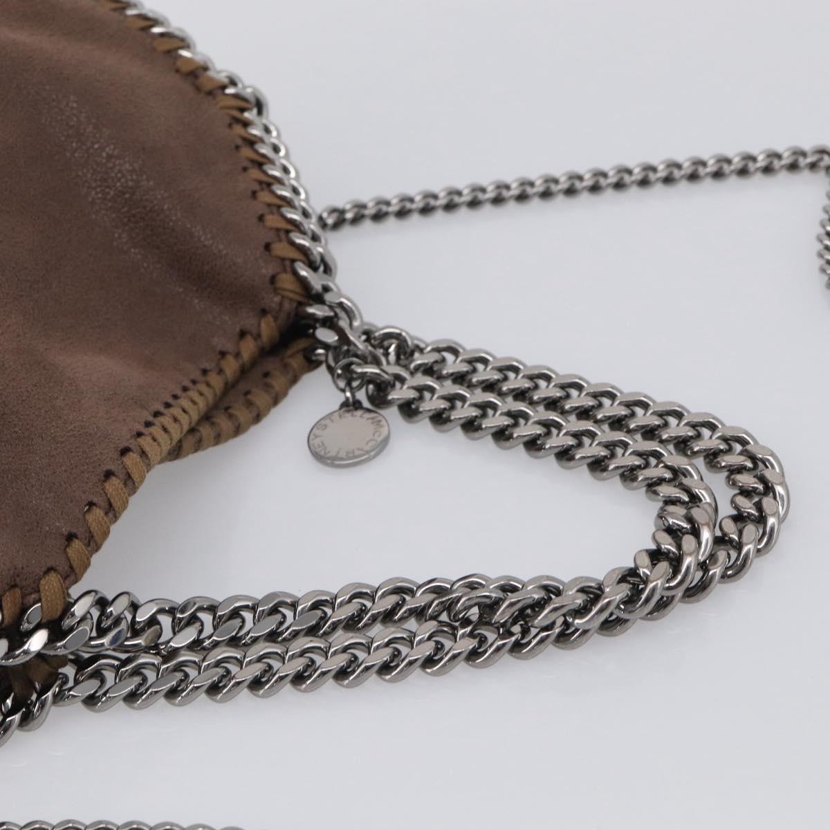 Stella McCartney Falabella Shoulder Bag Polyester 2way Brown Silver Auth mr3306A