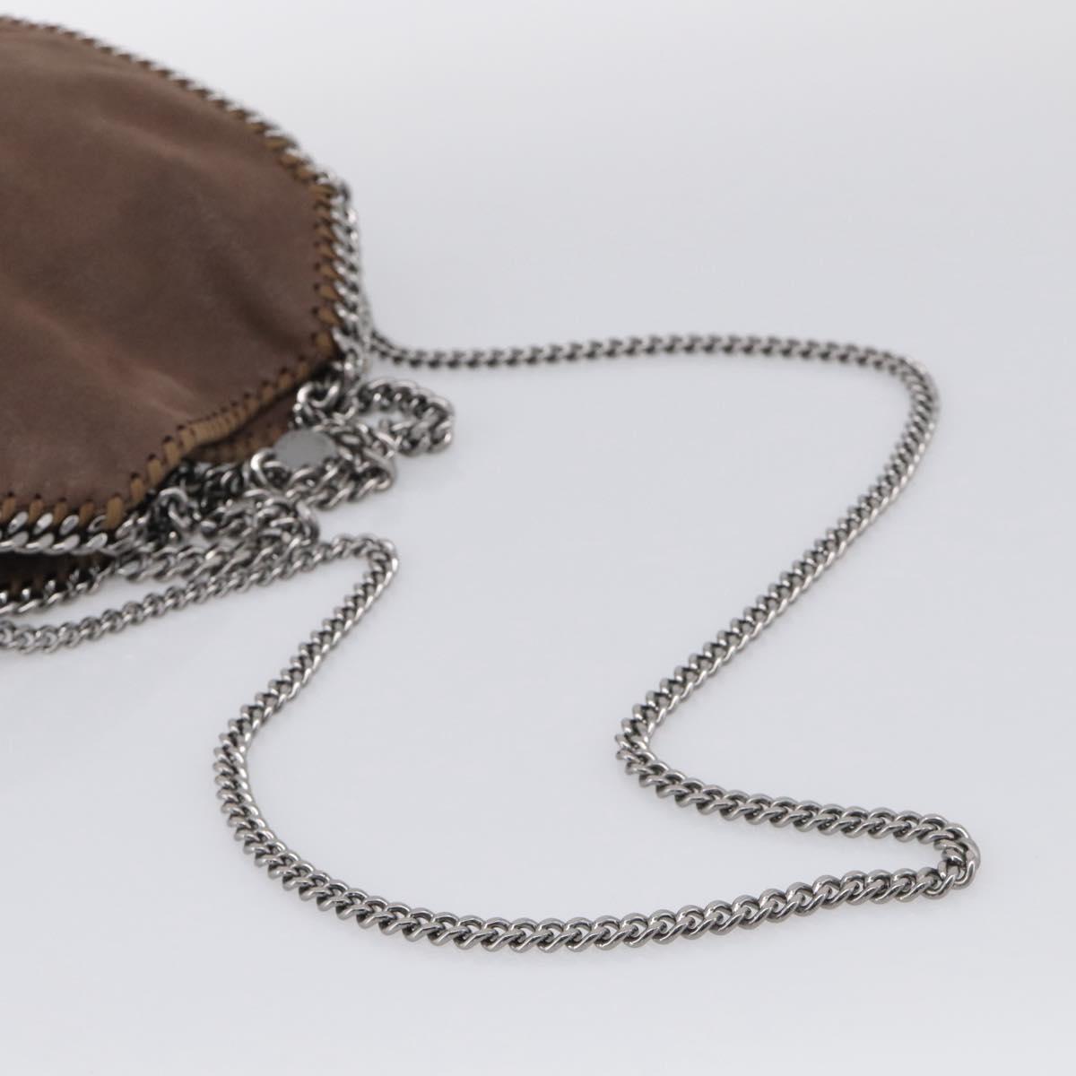 Stella McCartney Falabella Shoulder Bag Polyester 2way Brown Silver Auth mr3306A