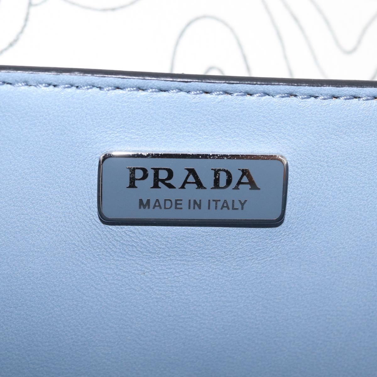 PRADA Kaye Shoulder Bag Leather White Silver Auth mr3336V