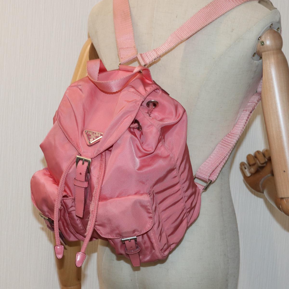 PRADA Backpack Nylon Pink Auth mr342