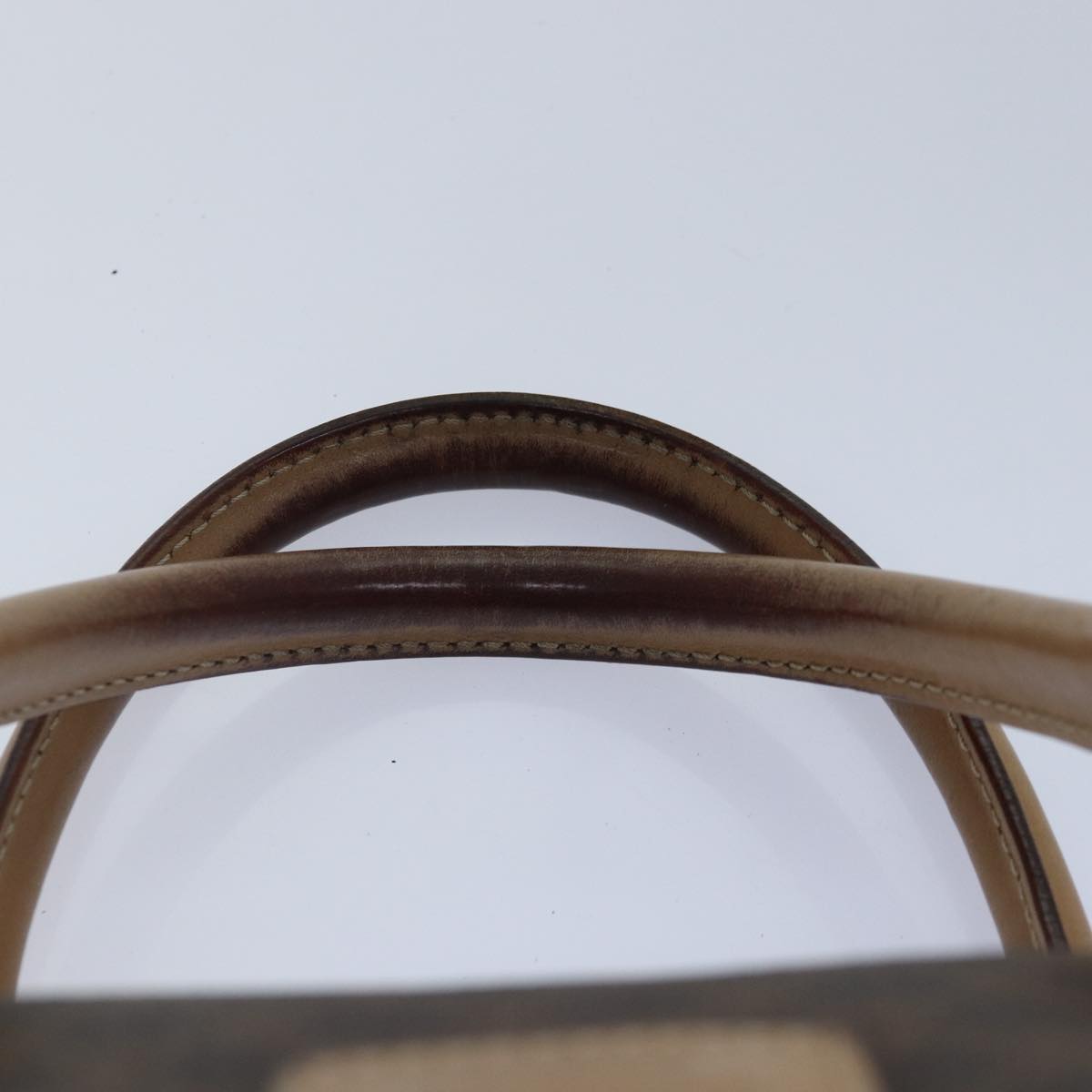 CELINE Macadam Canvas Hand Bag PVC Leather Brown Gold Auth mr404