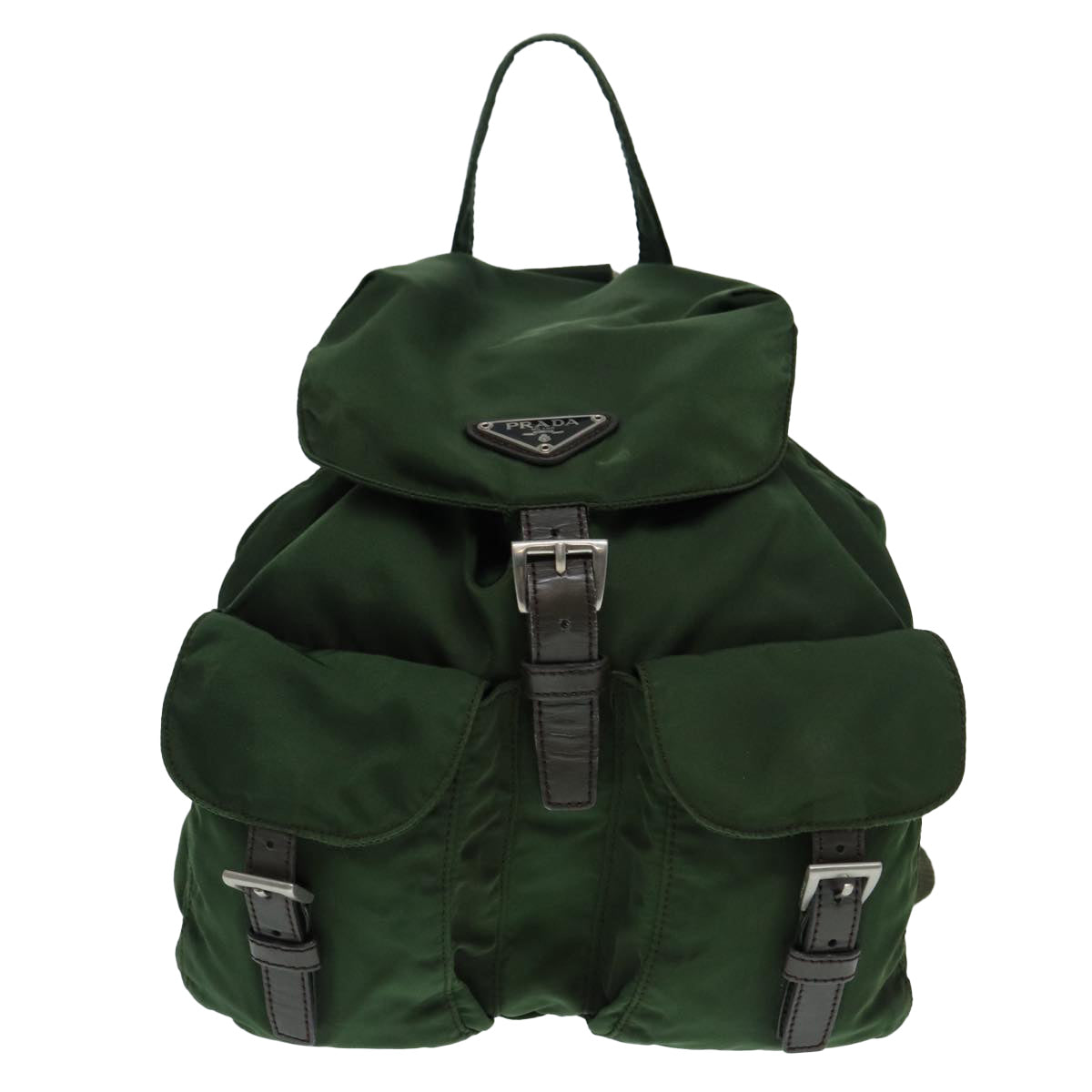 PRADA Backpack Nylon Green Auth mr445