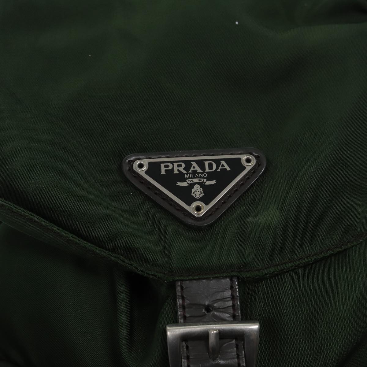 PRADA Backpack Nylon Green Auth mr445