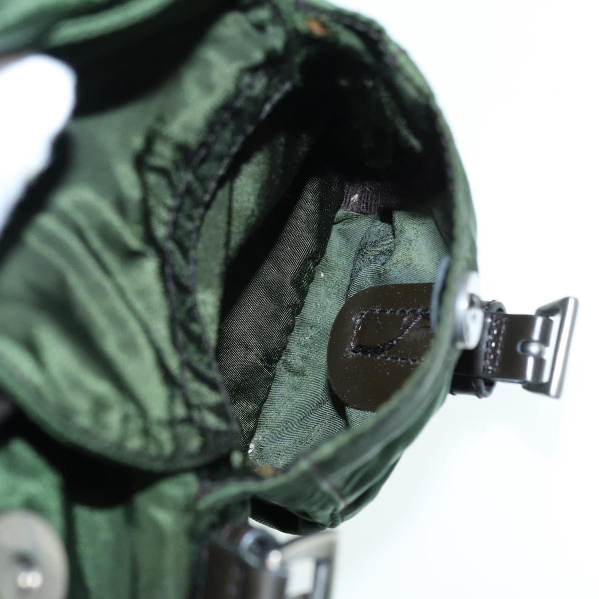 PRADA Backpack Nylon Green Auth mr445