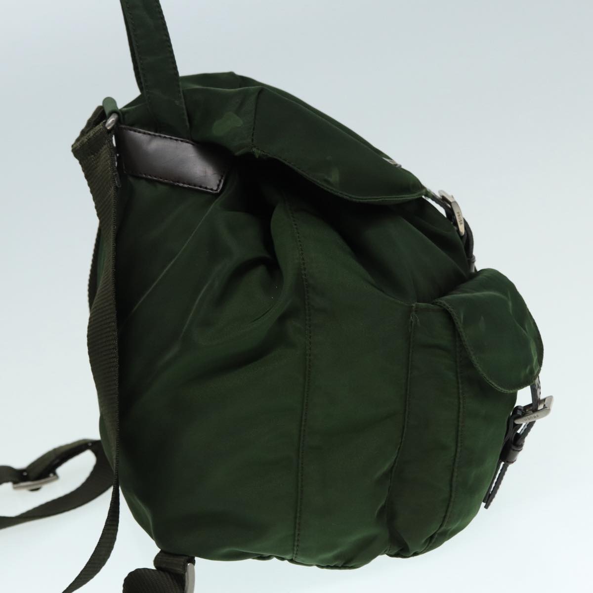 PRADA Backpack Nylon Green Auth mr445