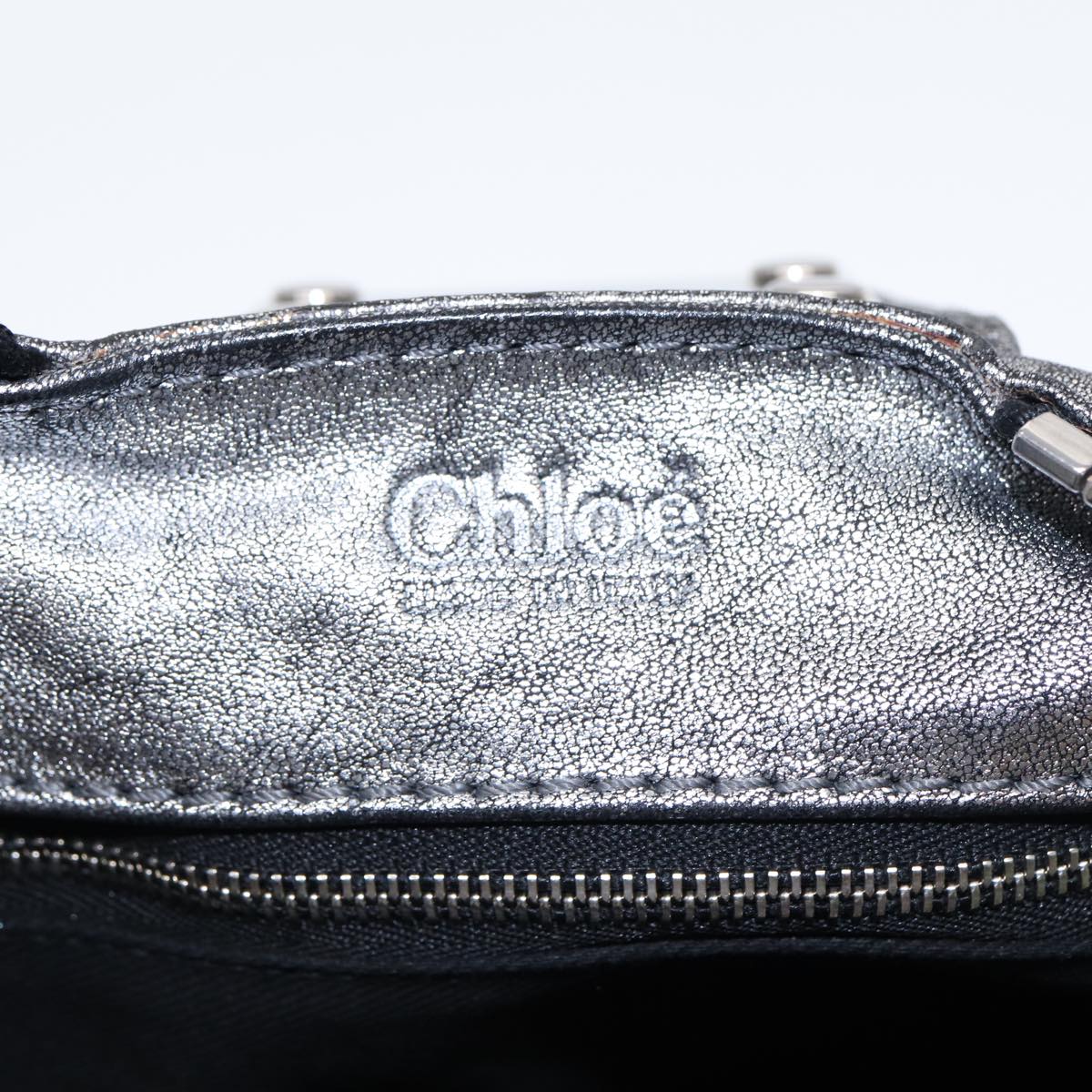 Chloe Paddington Hand Bag Leather Silver Auth mr447