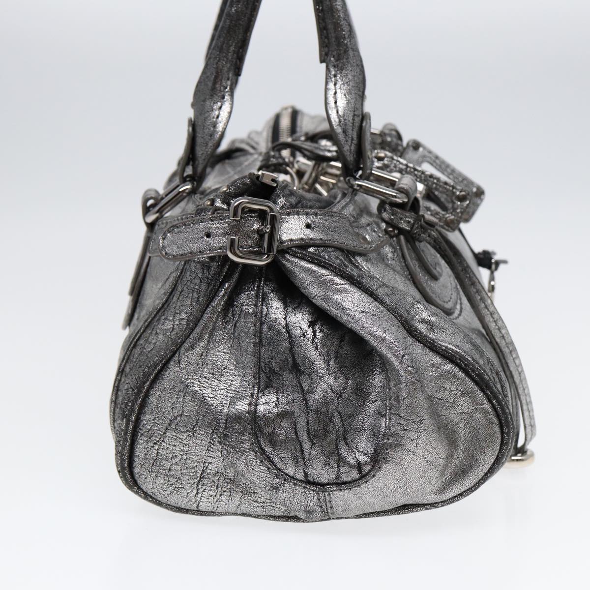 Chloe Paddington Hand Bag Leather Silver Auth mr447