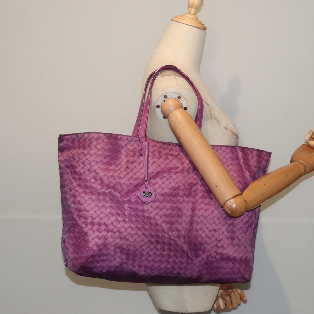 BOTTEGA VENETA Tote Bag Nylon Purple Auth mr465