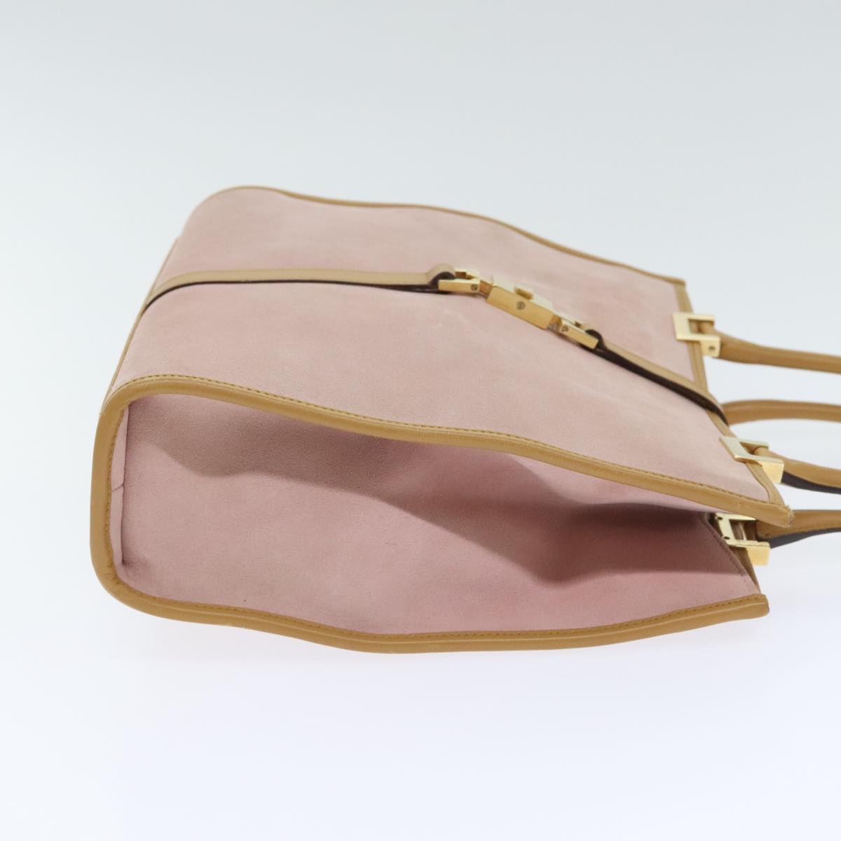 GUCCI Jackie Hand Bag Suede Leather Pink Gold 002 1065 Auth mr480