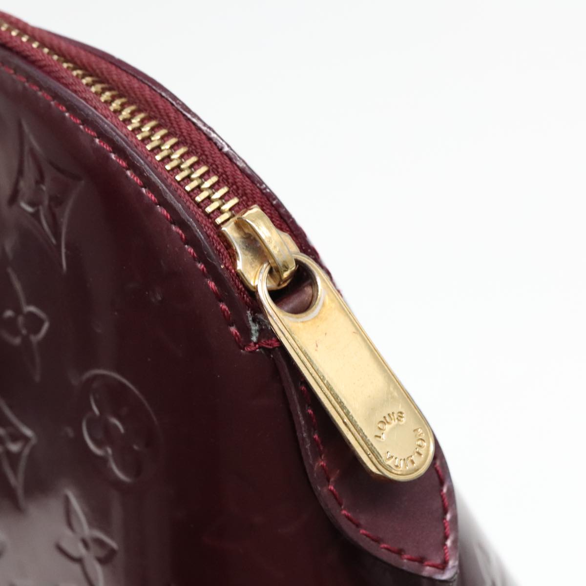 LOUIS VUITTON Monogram Vernis Avalon zip Hand Bag Amarante M91594 LV Auth mr482