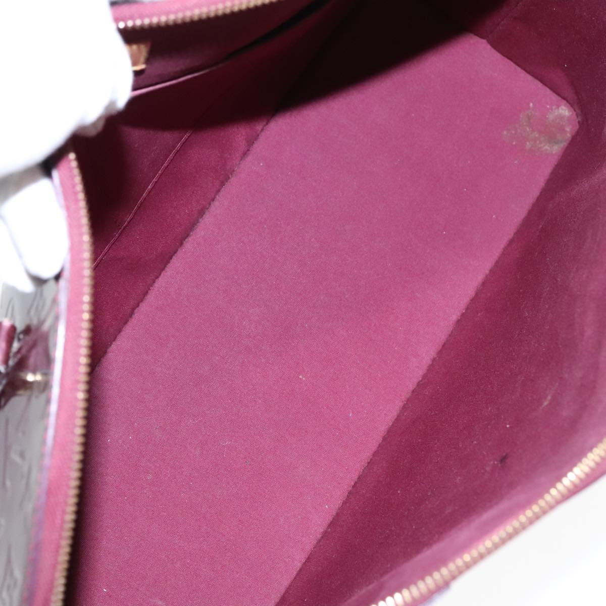 LOUIS VUITTON Monogram Vernis Avalon zip Hand Bag Amarante M91594 LV Auth mr482