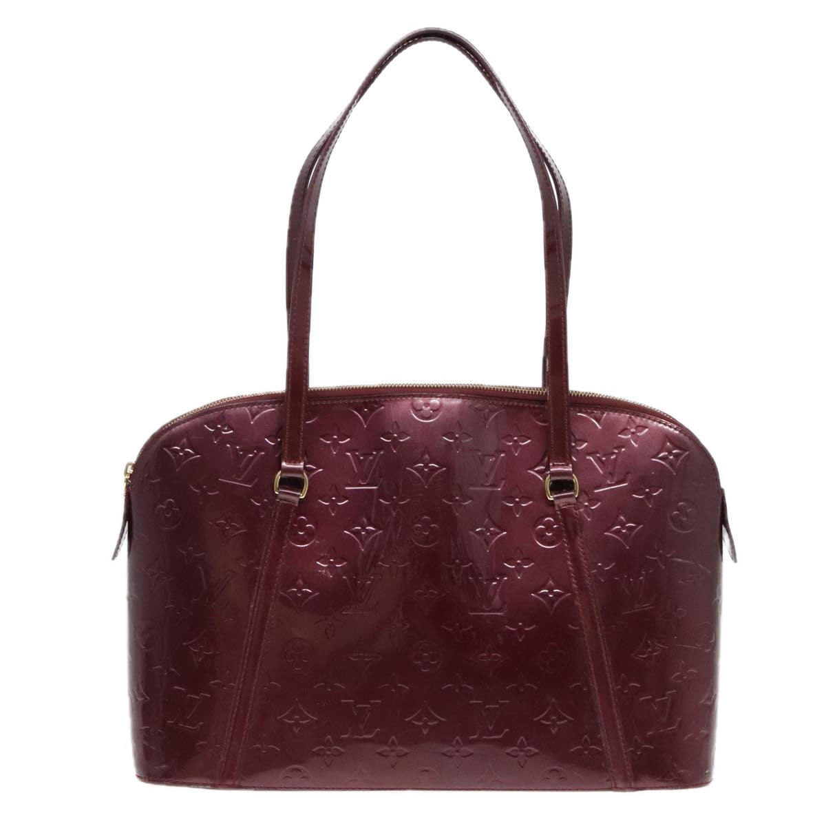 LOUIS VUITTON Monogram Vernis Avalon zip Hand Bag Amarante M91594 LV Auth mr482