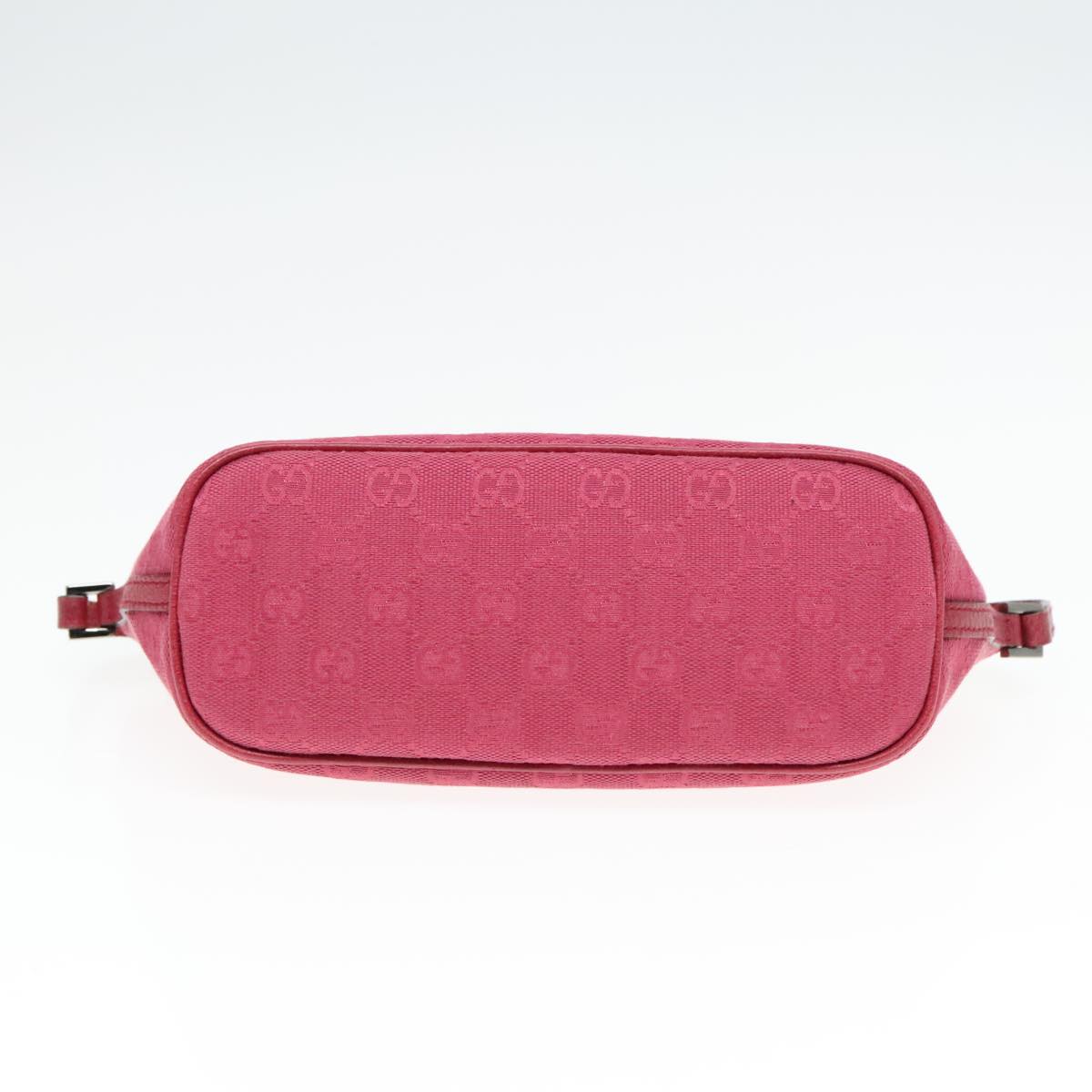 GUCCI GG Canvas Accessory Pouch Silver Pink 07198 Auth mr509