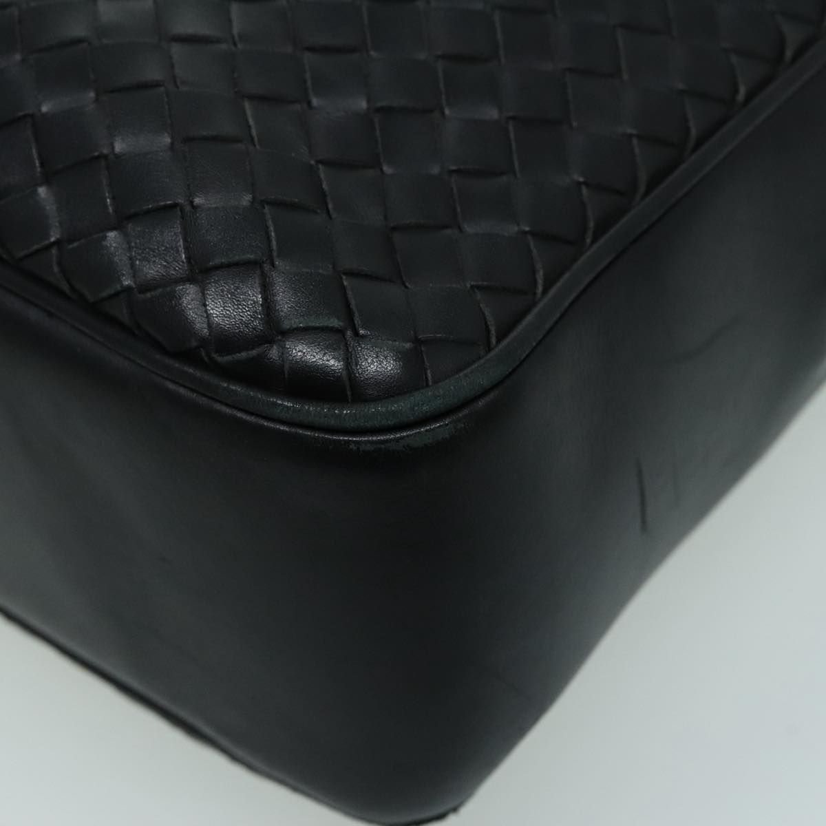 BOTTEGA VENETA INTRECCIATO Hand Bag Leather Black Auth mr523