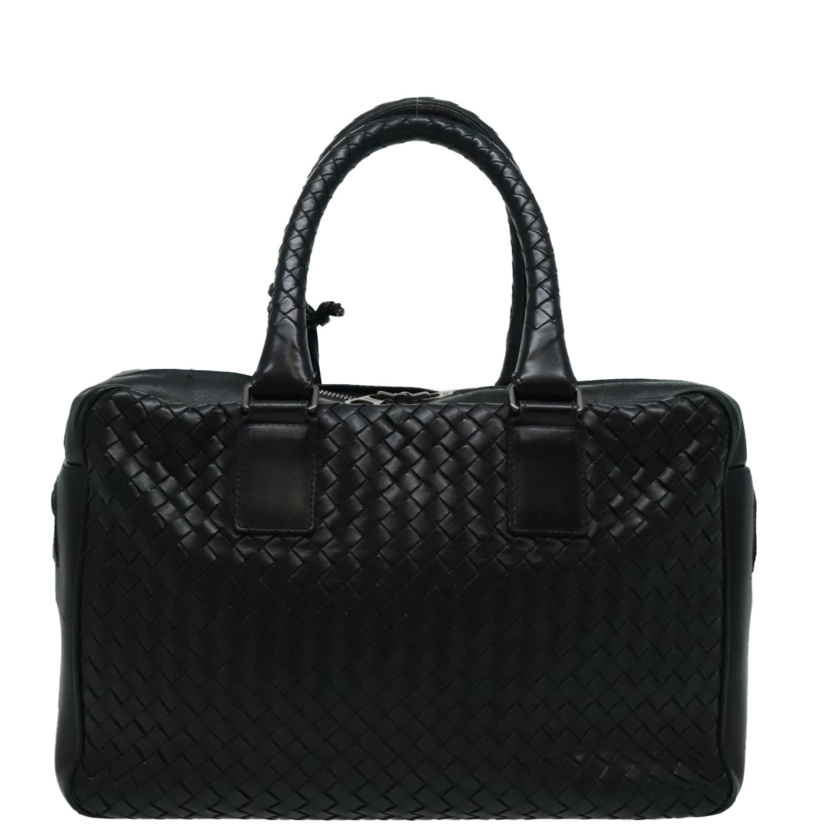 BOTTEGA VENETA INTRECCIATO Hand Bag Leather Black Auth mr523