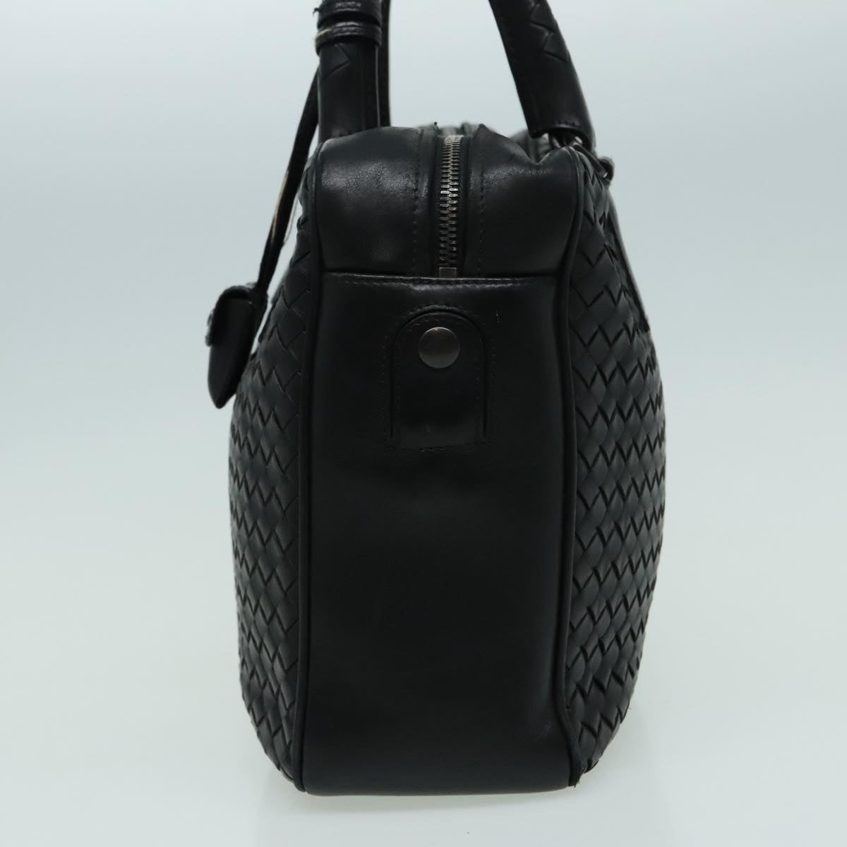 BOTTEGA VENETA INTRECCIATO Hand Bag Leather Black Auth mr523