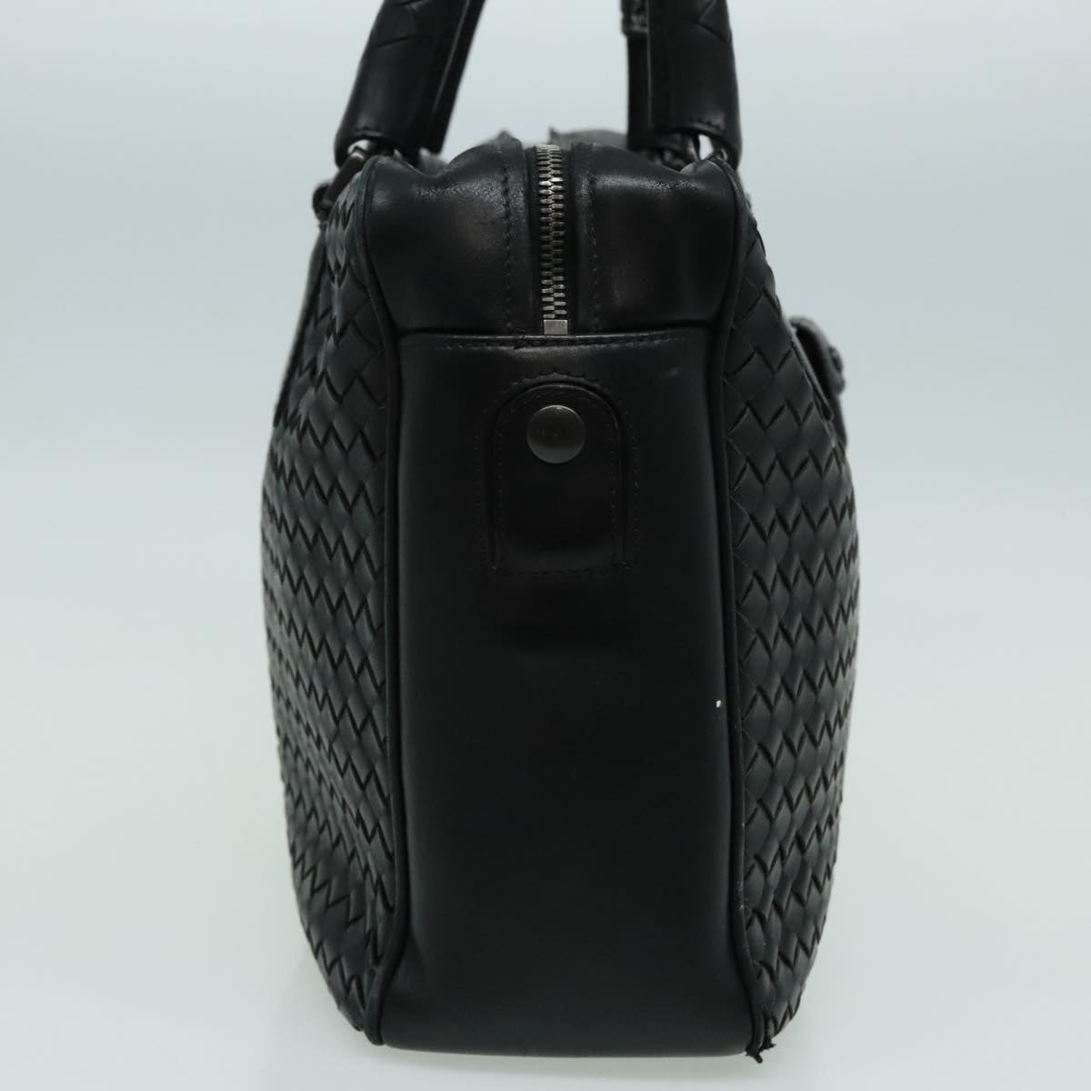 BOTTEGA VENETA INTRECCIATO Hand Bag Leather Black Auth mr523