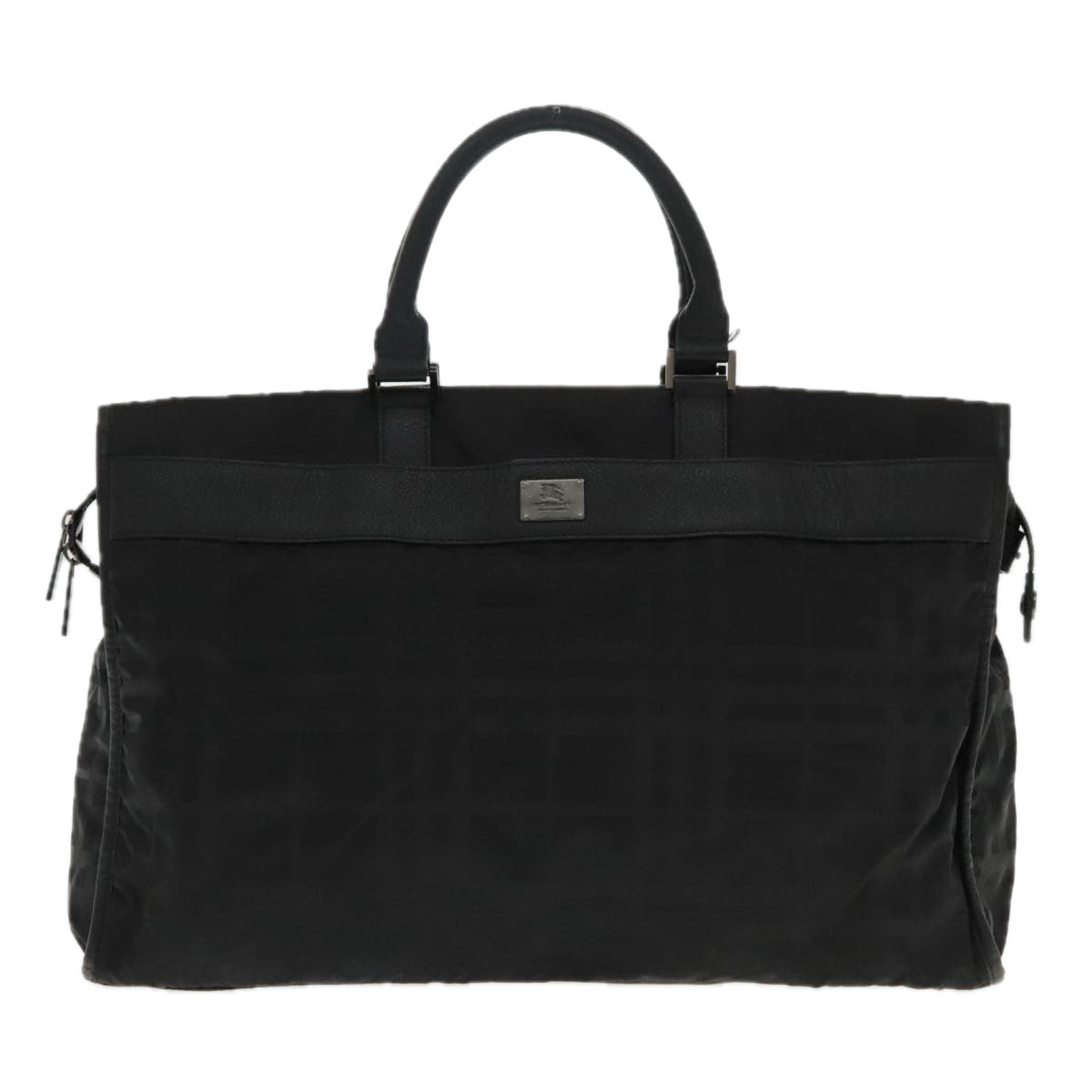 BURBERRY Black label Hand Bag Nylon Black Auth mr550