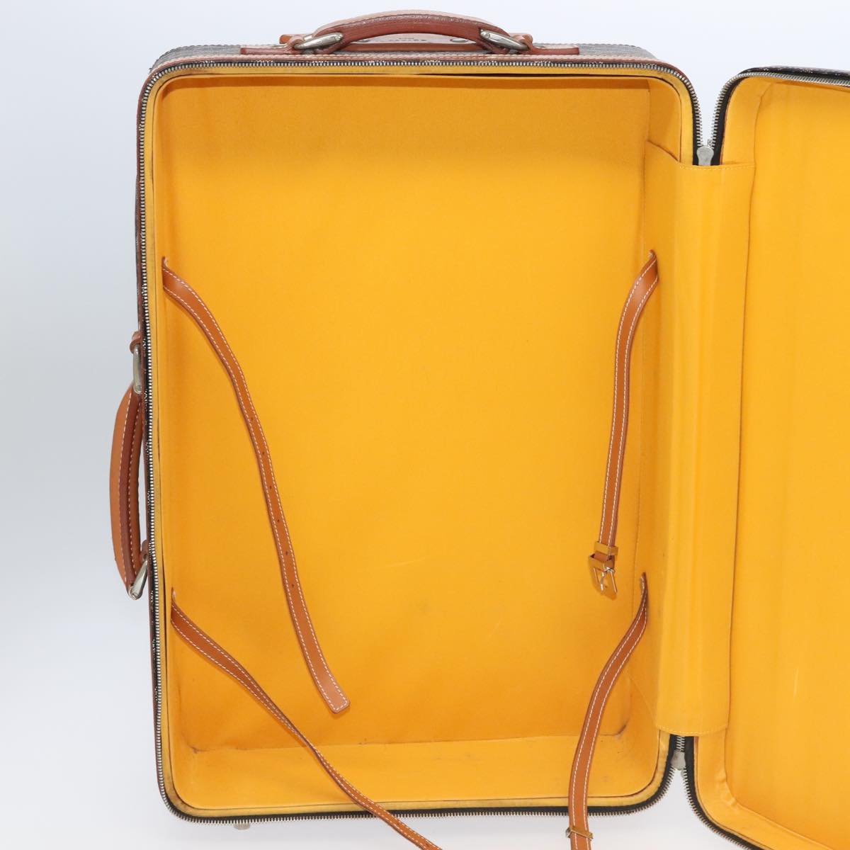 GOYARD Herringbone Trolley PM suitcase PVCCanvas Brown Auth mr552SAM