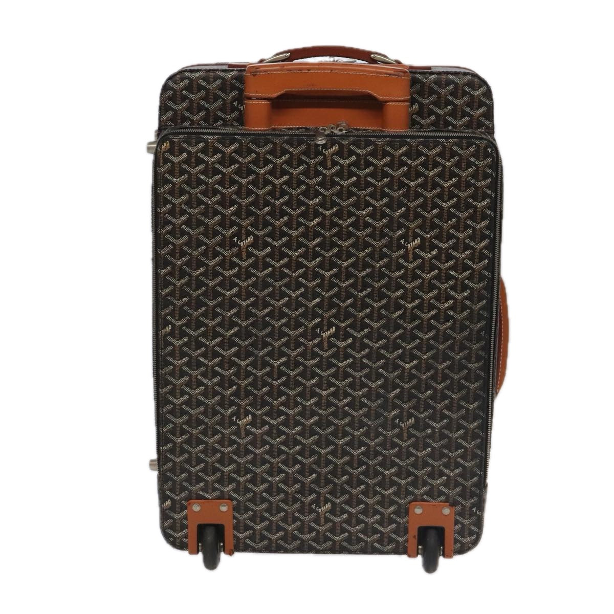 GOYARD Herringbone Trolley PM suitcase PVCCanvas Brown Auth mr552A