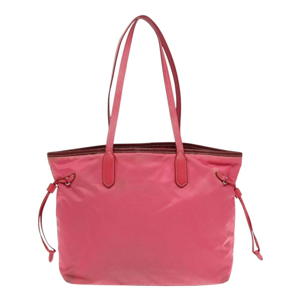PRADA Tote Bag Nylon Pink Silver Auth mr613