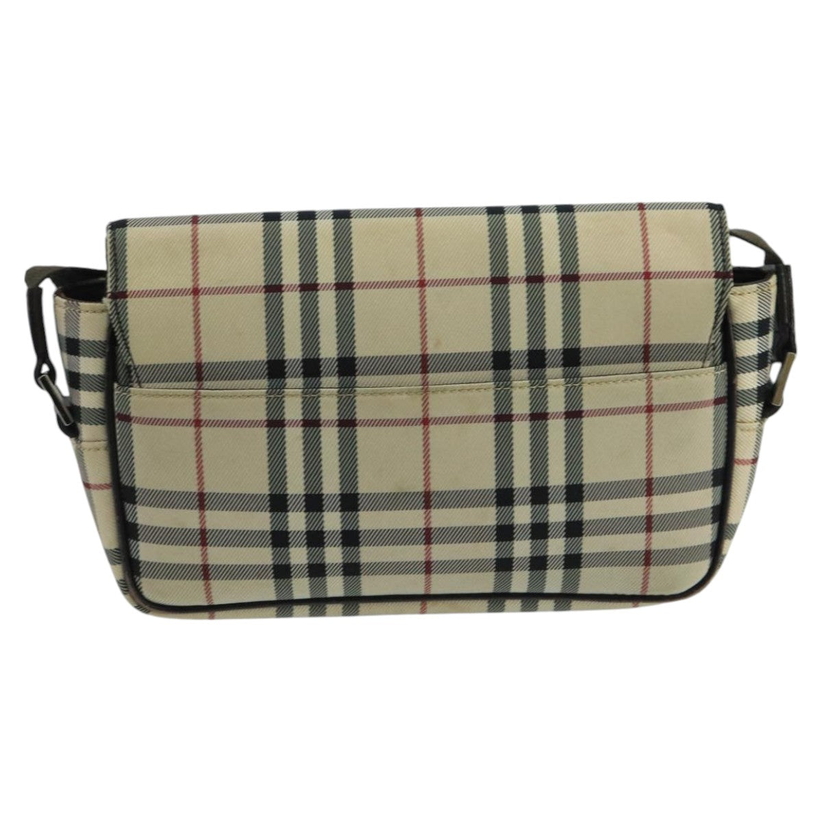 BURBERRY Nova Check Shoulder Bag Canvas Beige Auth mr688