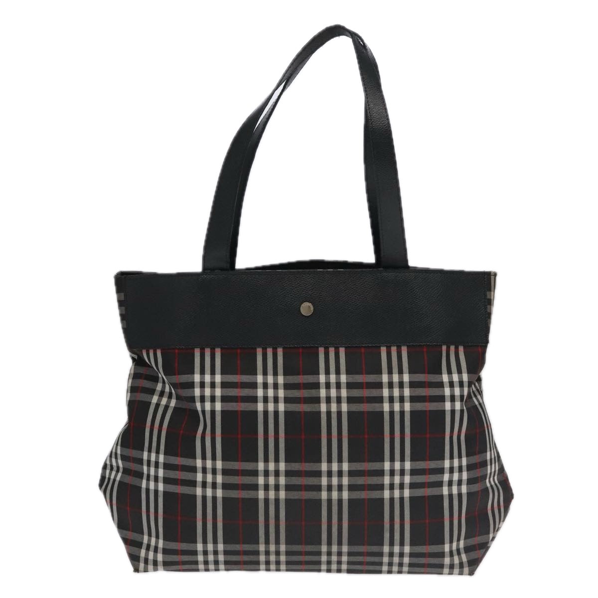 BURBERRY Nova Check Tote Bag Canvas 2Set Black Red Auth mr690