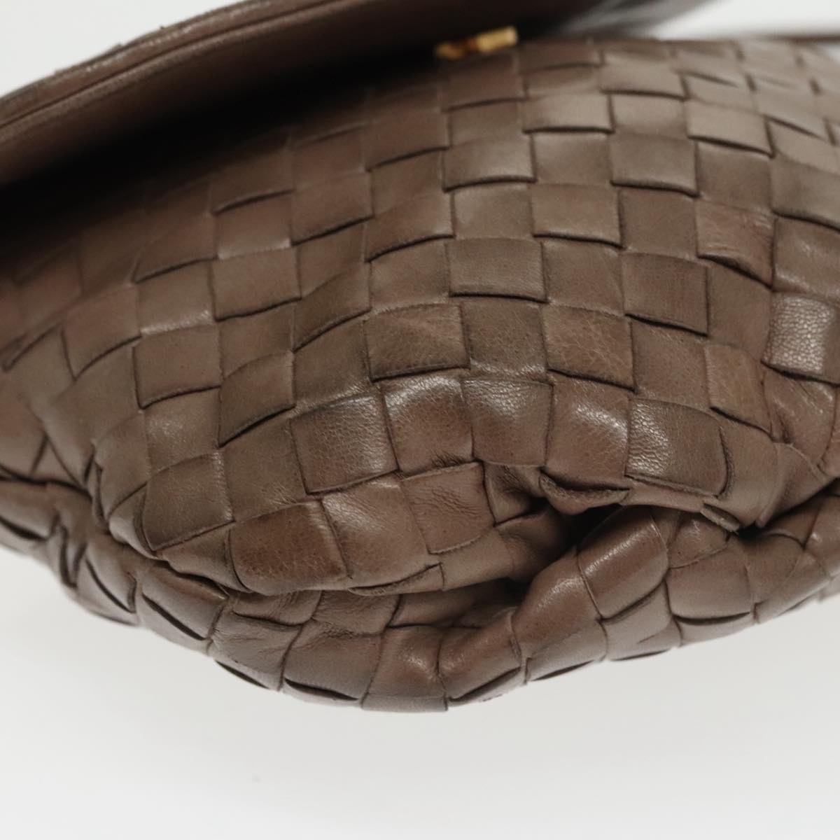 BOTTEGA VENETA INTRECCIATO Shoulder Bag Leather Brown Auth mr696