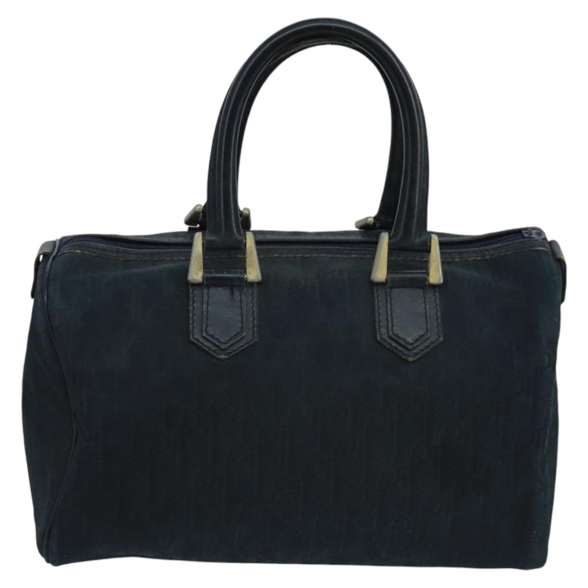 Christian Dior Trotter Canvas Boston Bag Navy Auth mr713