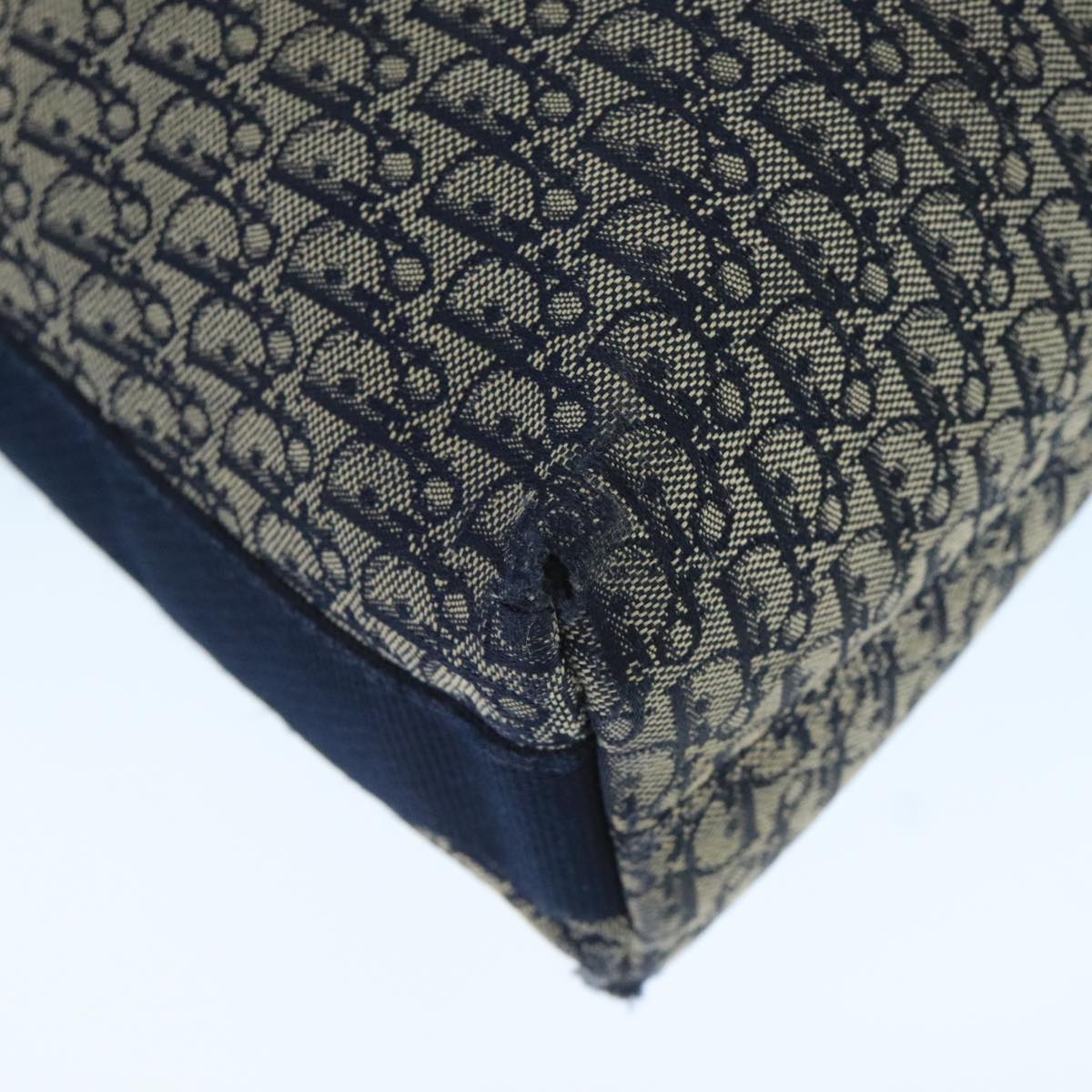 Christian Dior Trotter Canvas Shoulder Bag Navy Auth mr790