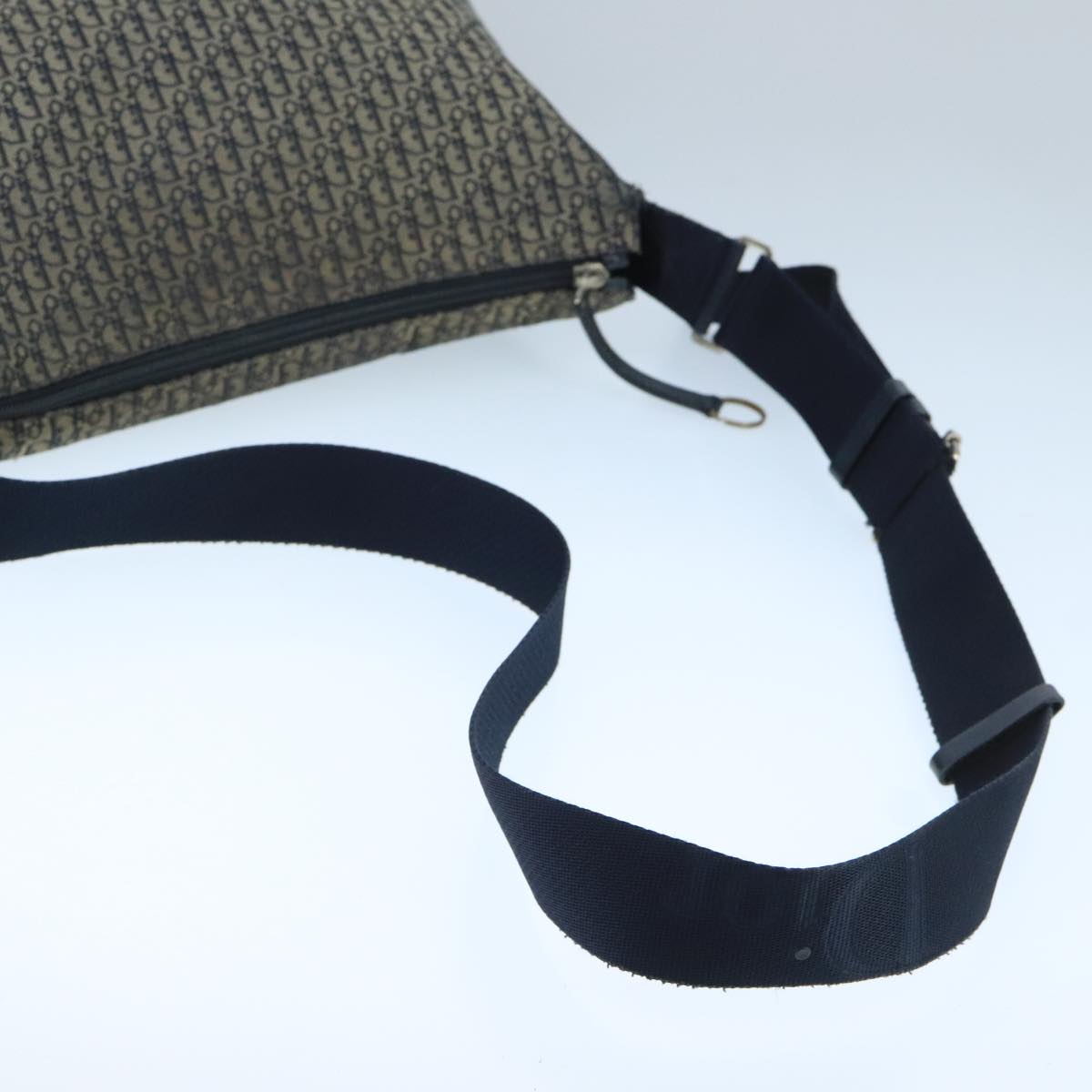 Christian Dior Trotter Canvas Shoulder Bag Navy Auth mr790