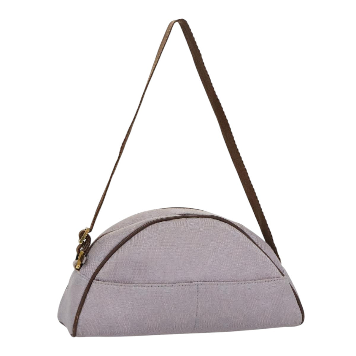 GUCCI GG Canvas Shoulder Bag Purple Gold Auth mr791