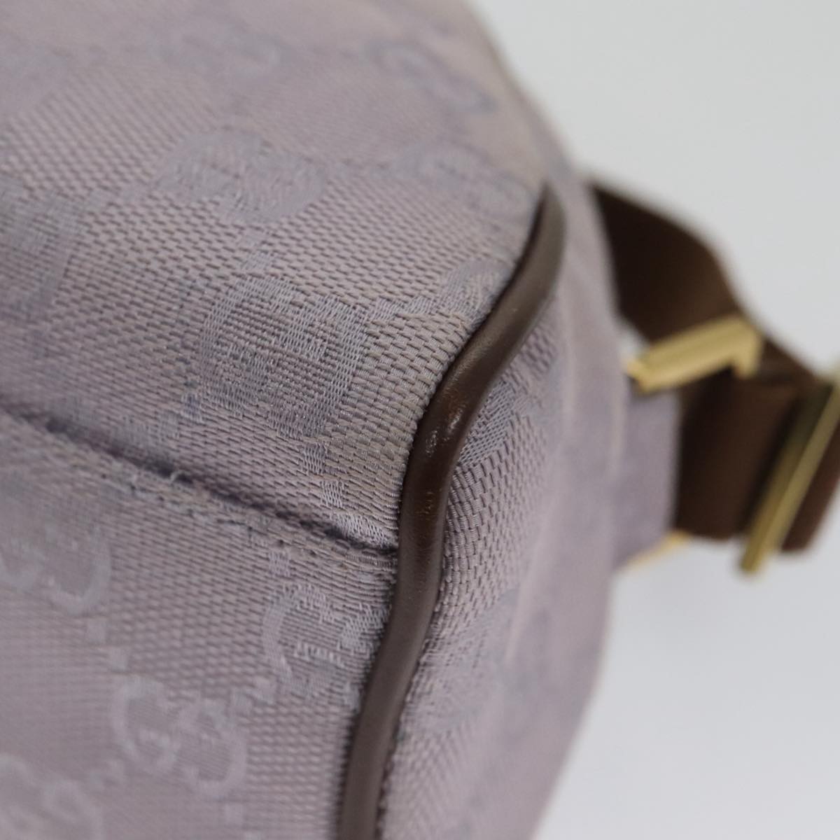 GUCCI GG Canvas Shoulder Bag Purple Gold Auth mr791