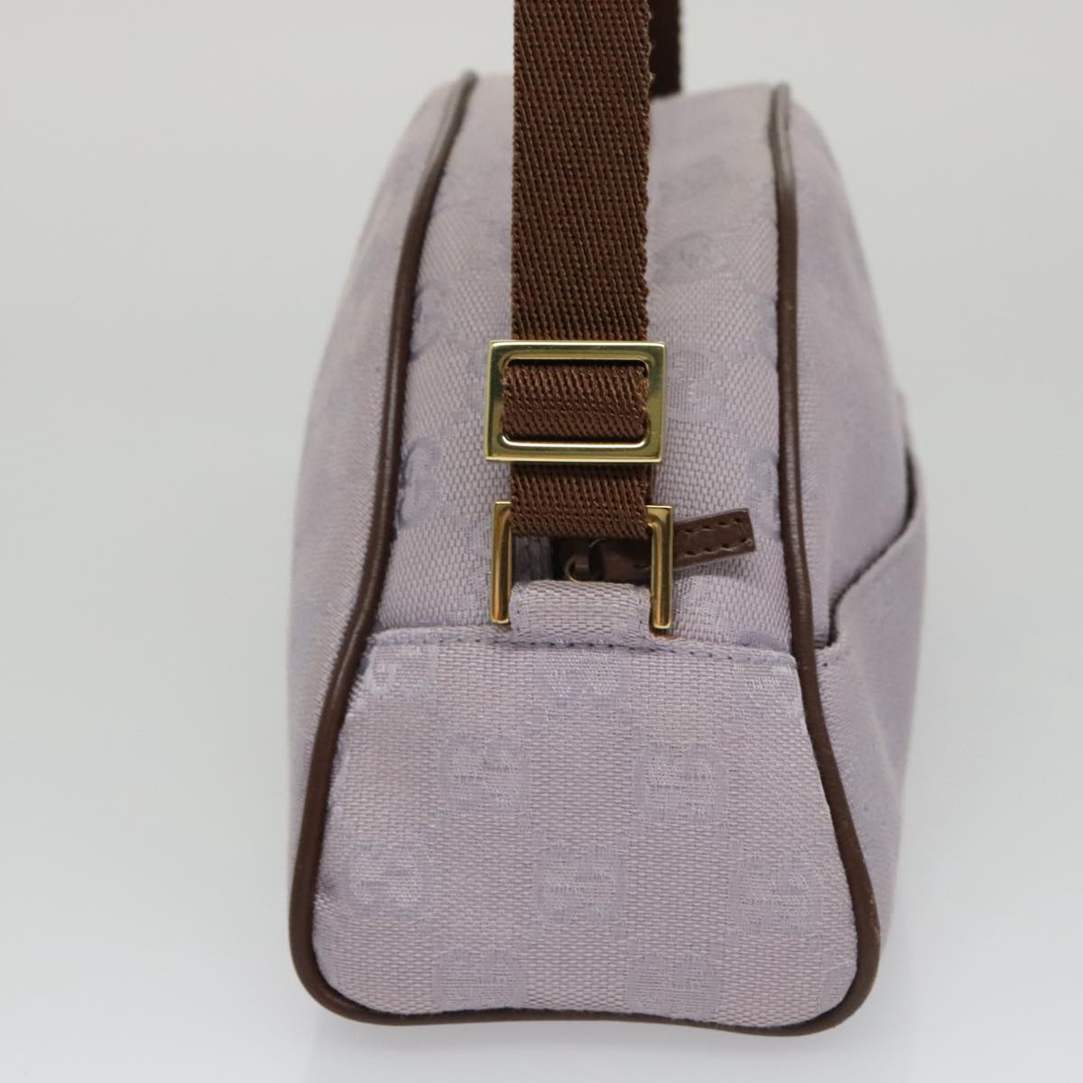 GUCCI GG Canvas Shoulder Bag Purple Gold Auth mr791