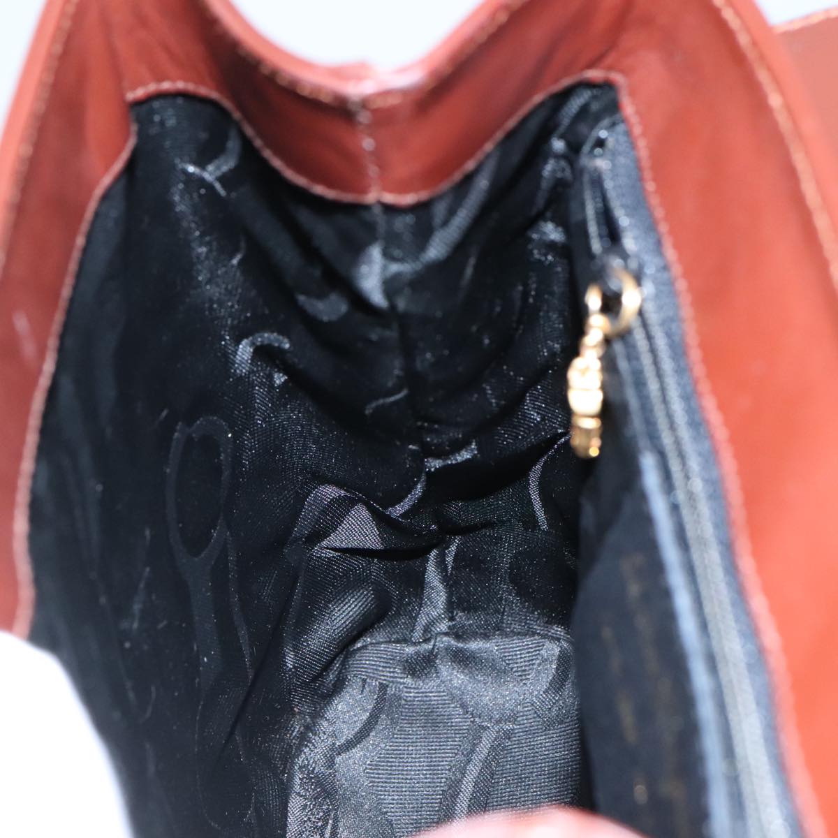 Salvatore Ferragamo Hand Bag Leather Brown Gold Auth mr885