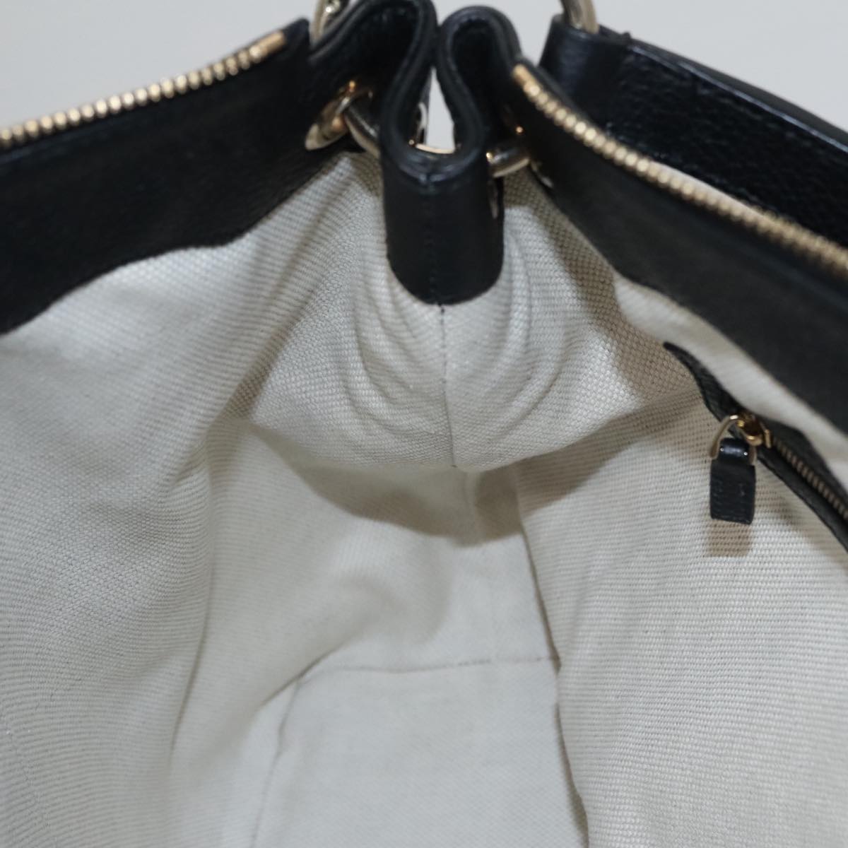 GUCCI Soho Hand Bag Leather Outlet 2way Black 308362 Auth mr900V