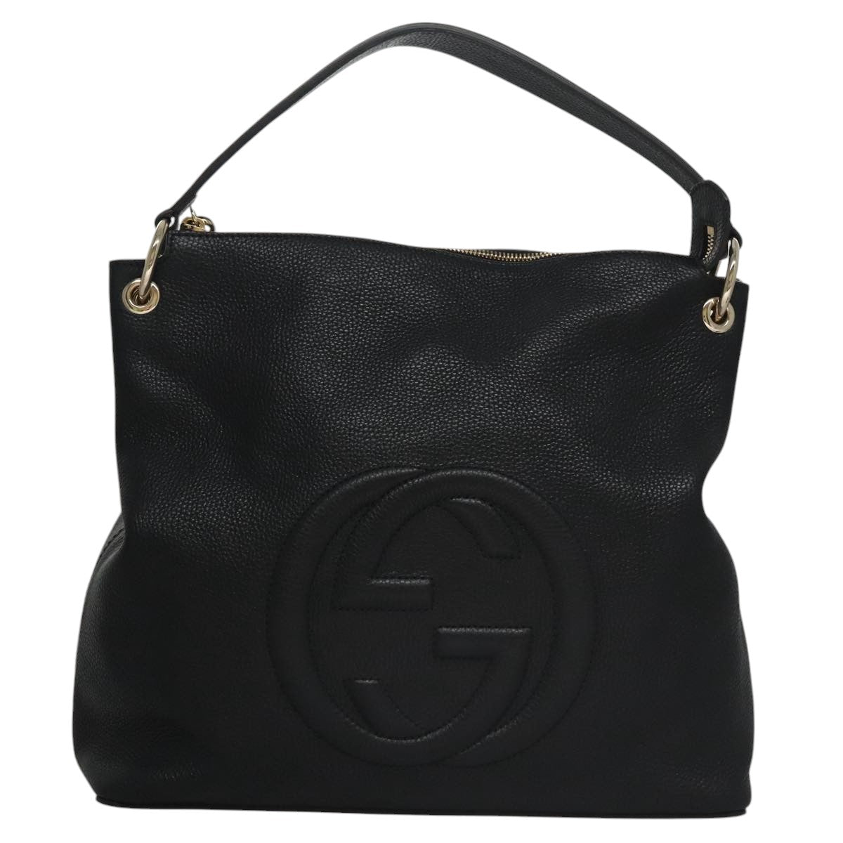 GUCCI Soho Hand Bag Leather Outlet 2way Black 308362 Auth mr900V