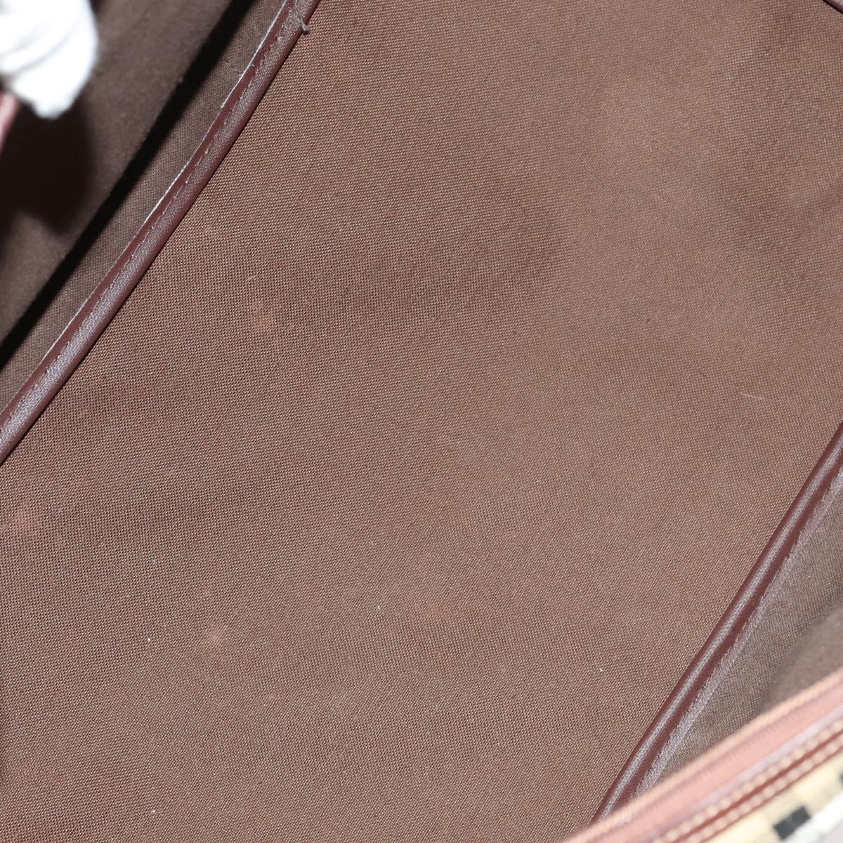 Burberrys Nova Check Boston Bag PVC Leather Beige Auth mr913