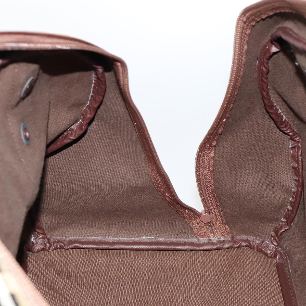 Burberrys Nova Check Boston Bag PVC Leather Beige Auth mr913