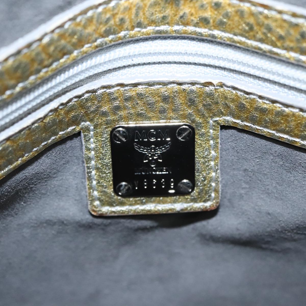 MCM Vicetos Logogram Hand Bag PVC Black Auth mr914