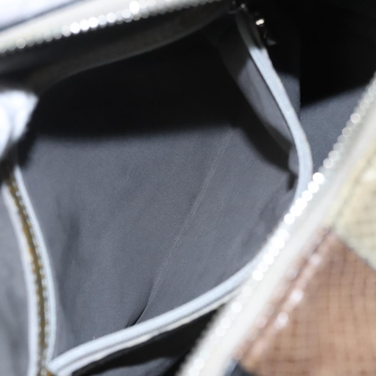 MCM Vicetos Logogram Hand Bag PVC Black Auth mr914