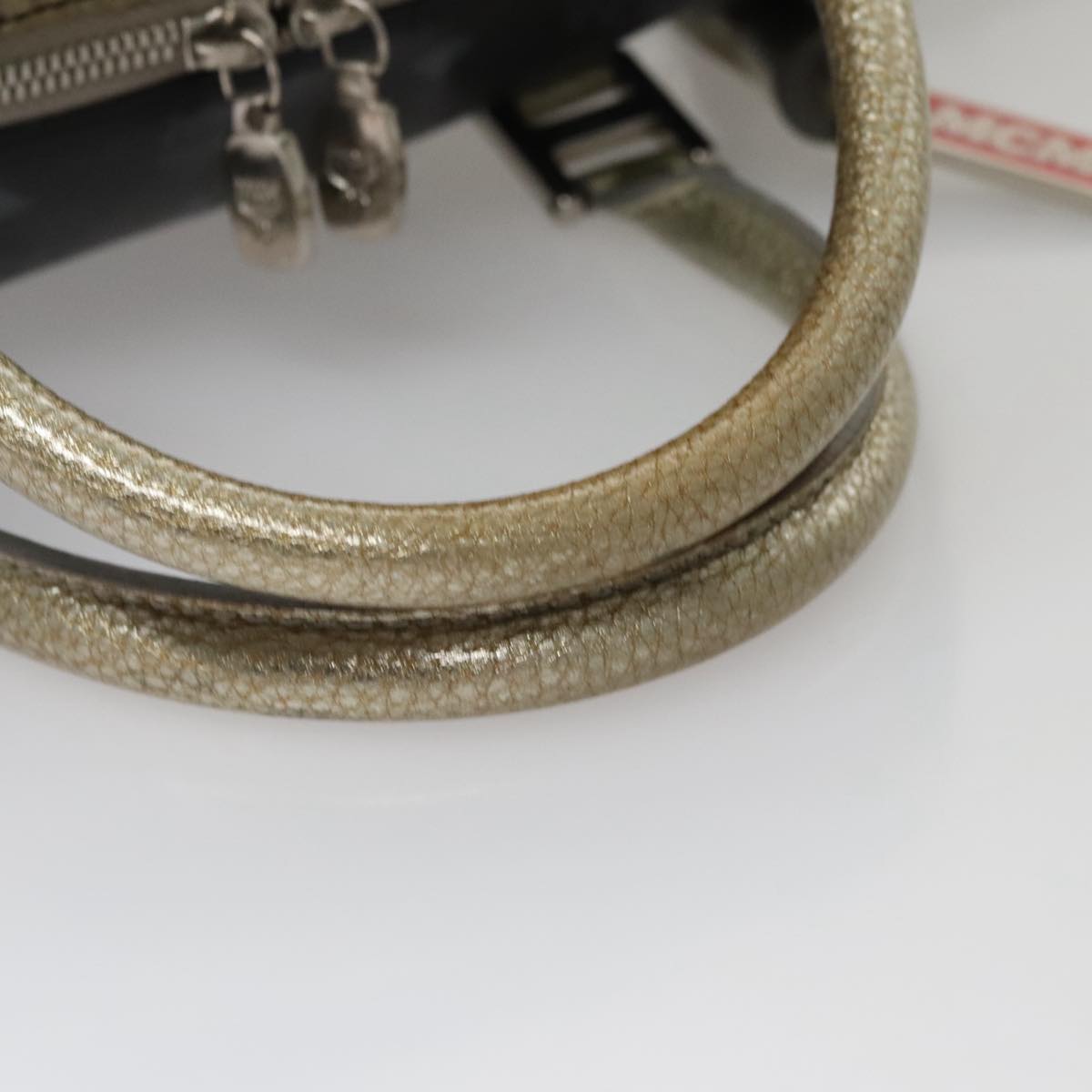 MCM Vicetos Logogram Hand Bag PVC Black Auth mr914