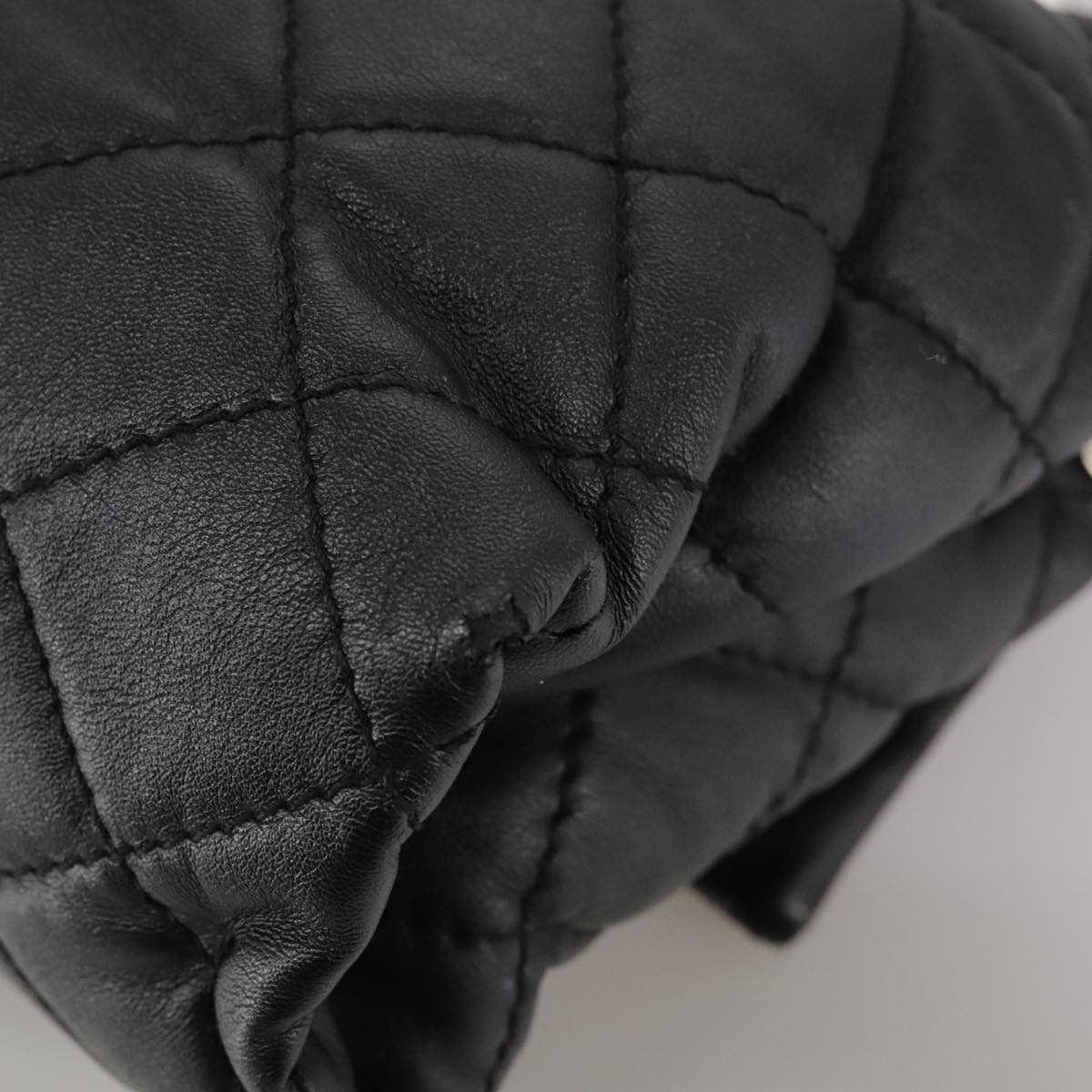 Stella MacCartney Chain Hand Bag Leather 2way Black Silver Auth mr934