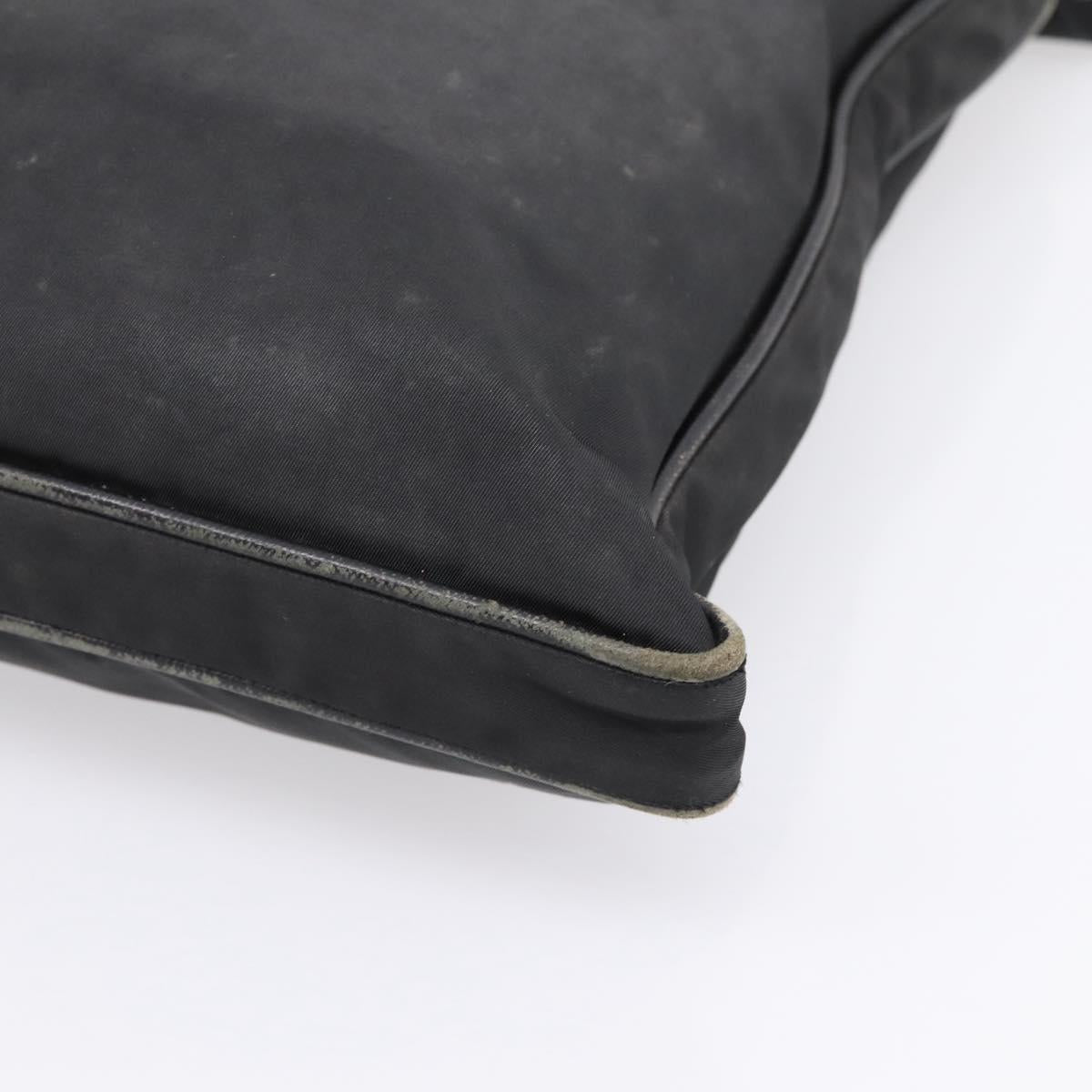 PRADA Shoulder Bag Nylon Black Silver Auth mr935