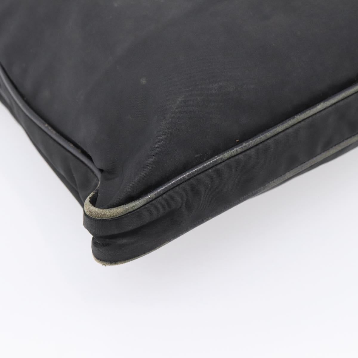 PRADA Shoulder Bag Nylon Black Silver Auth mr935