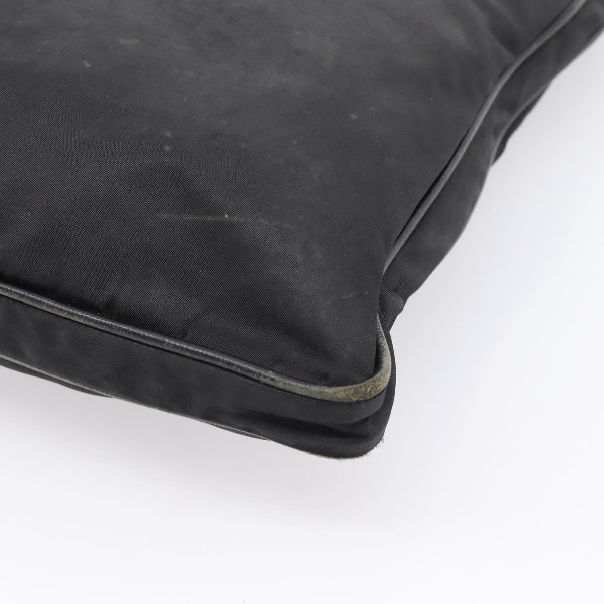 PRADA Shoulder Bag Nylon Black Silver Auth mr935