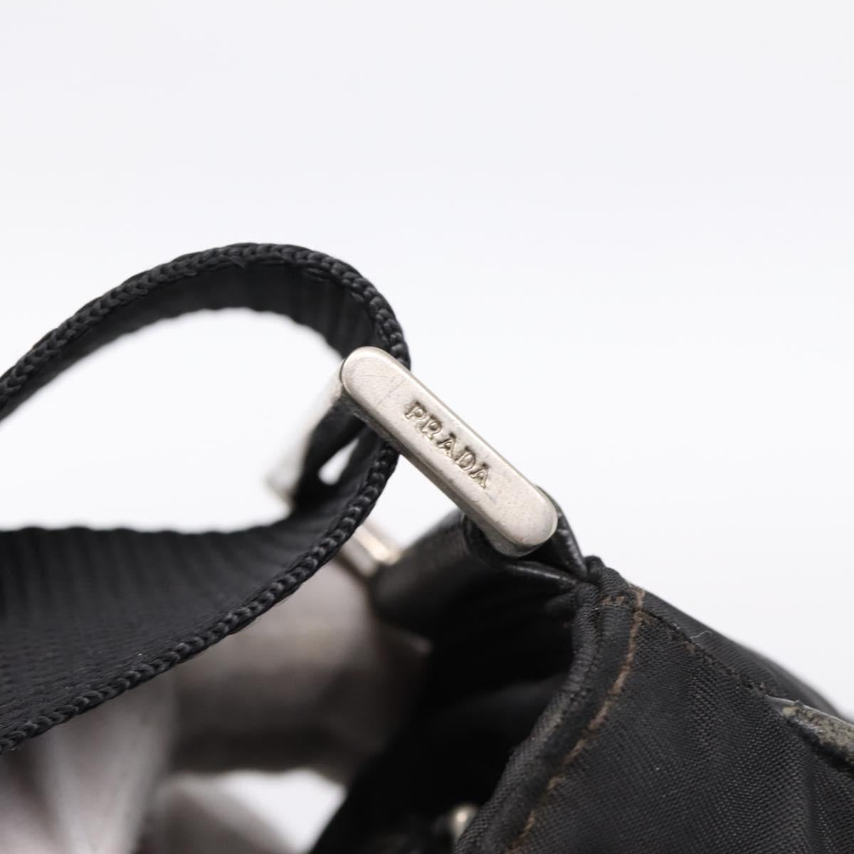 PRADA Shoulder Bag Nylon Black Silver Auth mr935