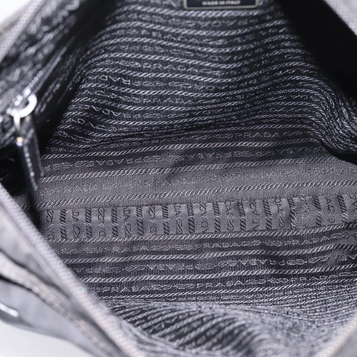 PRADA Shoulder Bag Nylon Black Silver Auth mr935