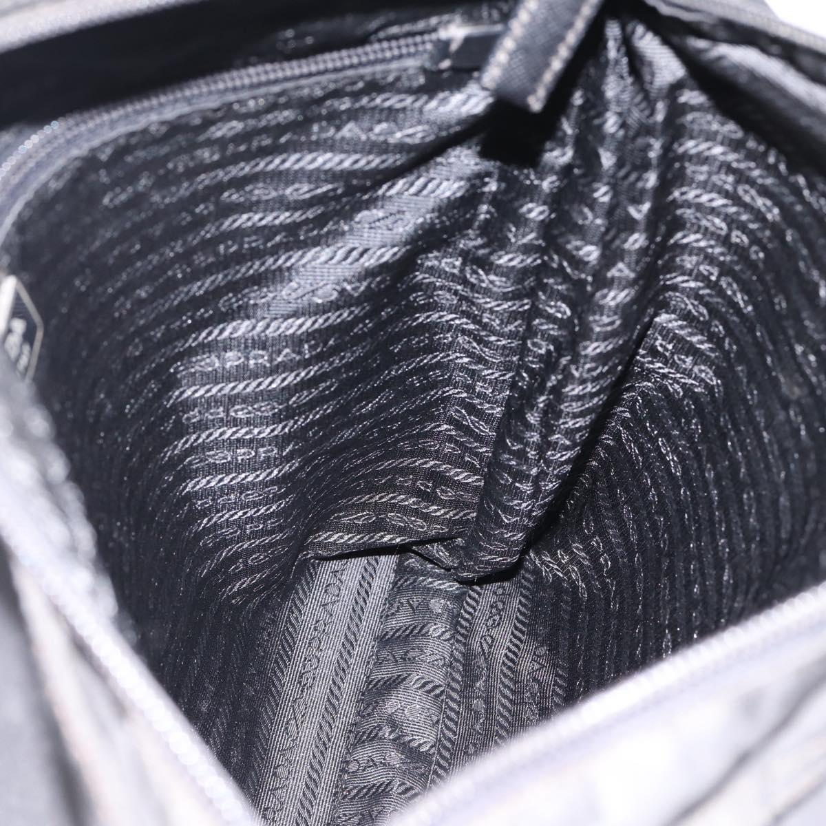 PRADA Shoulder Bag Nylon Black Silver Auth mr935