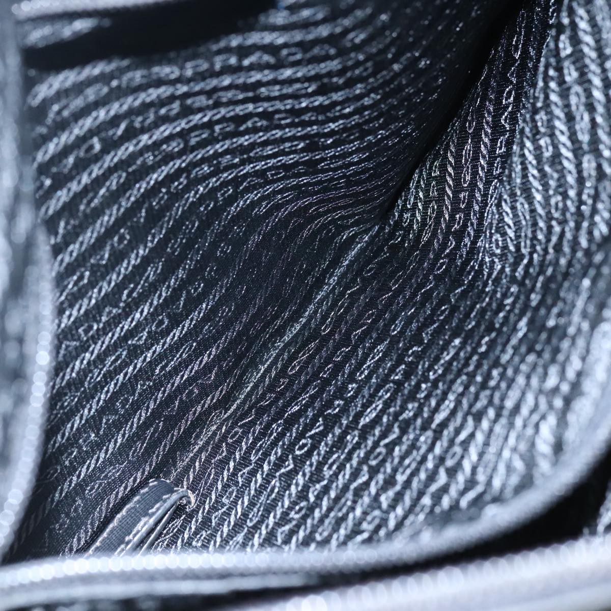 PRADA Shoulder Bag Nylon Black Silver Auth mr935